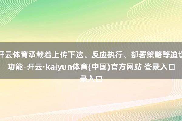 开云体育承载着上传下达、反应执行、部署策略等迫切功能-开云·kaiyun体育(中国)官方网站 登录入口